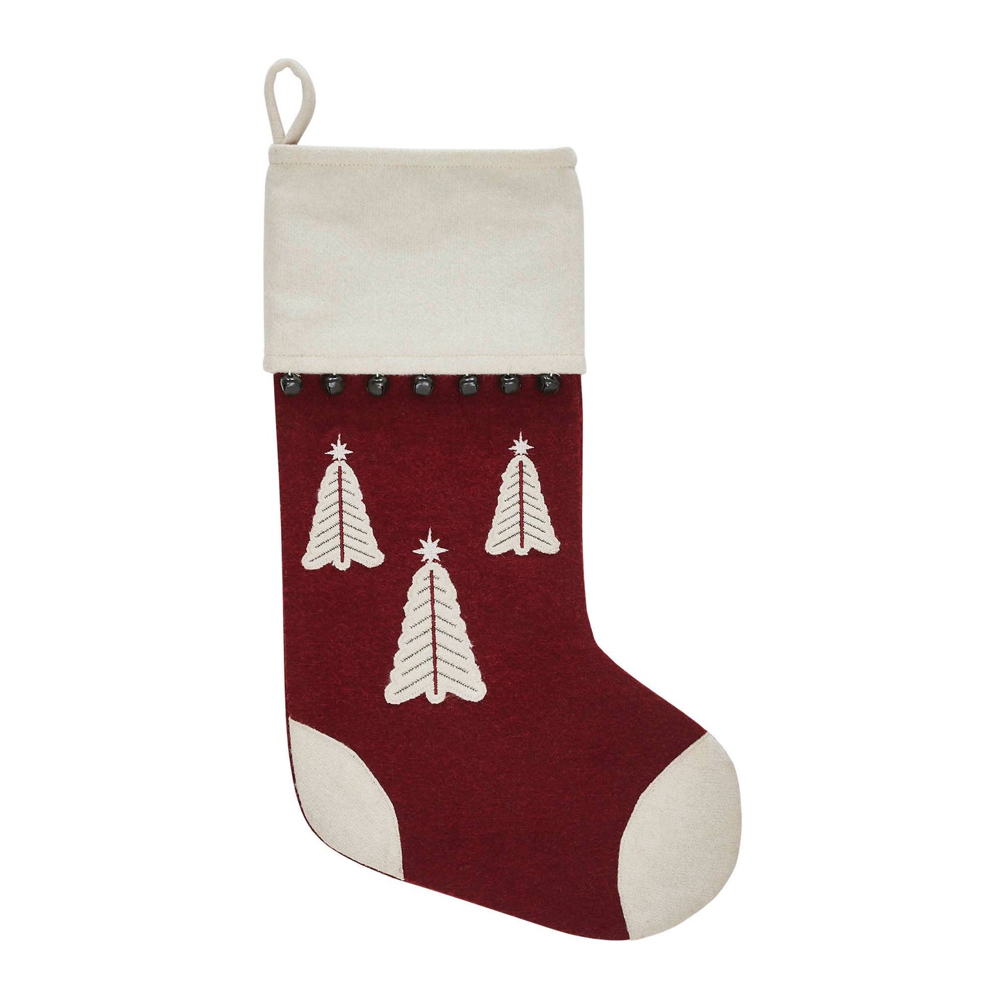 A415 Christmas Stocking | Country - Rustic Style | Burgundy Red | Star of Wonder Stocking - The Country Rabbit Gifts & Décor