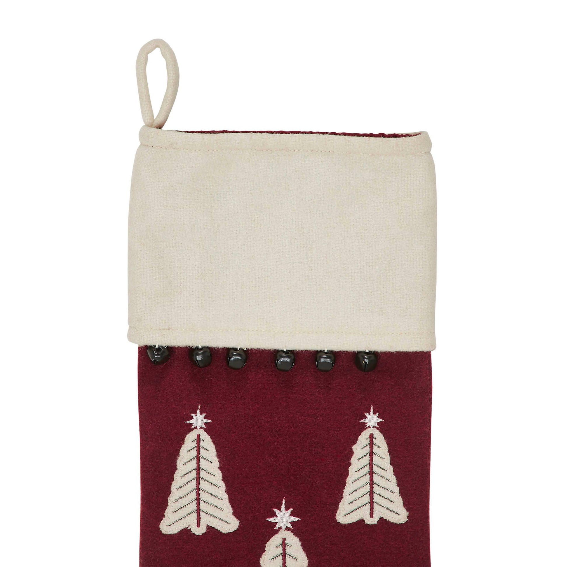 A415 Christmas Stocking | Country - Rustic Style | Burgundy Red | Star of Wonder Stocking - The Country Rabbit Gifts & Décor