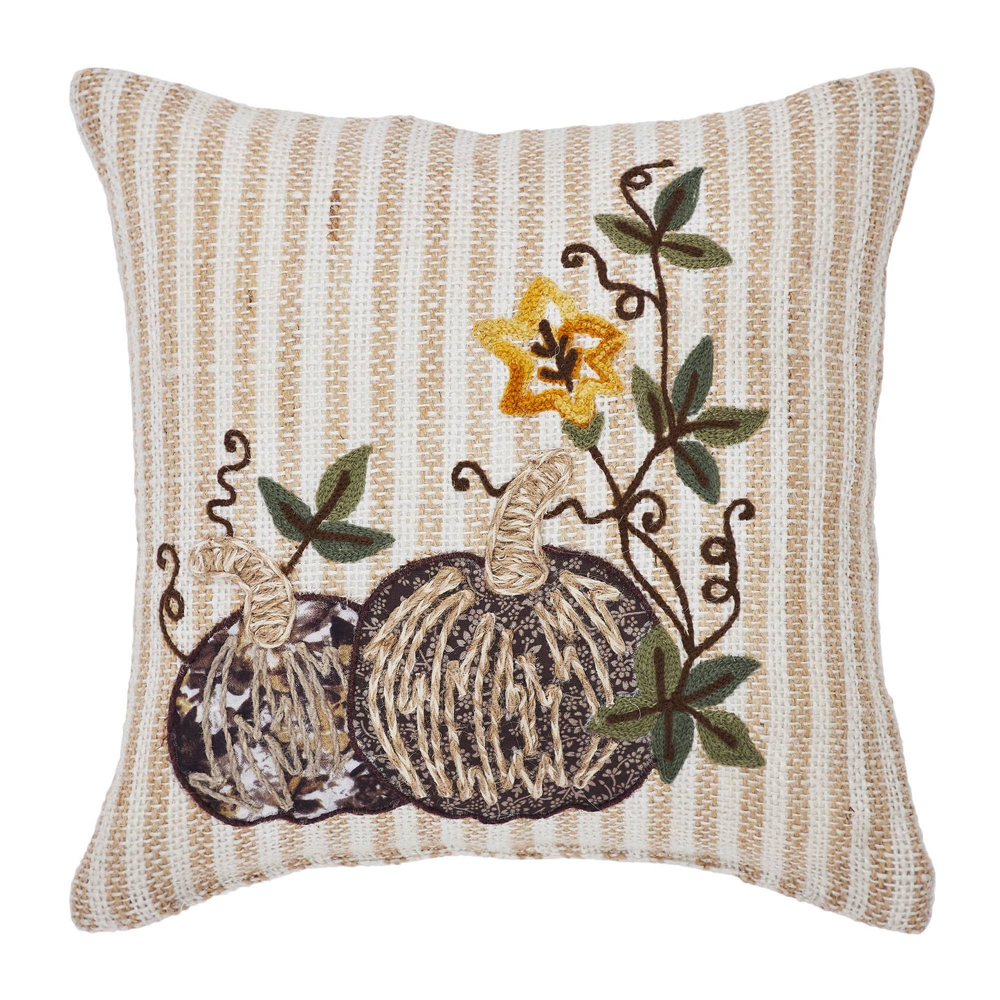 A417 Accent Pillow | Autumn Pumpkin Patch Stripes Pillow | Rustic/Primitive - The Country Rabbit Gifts & Décor