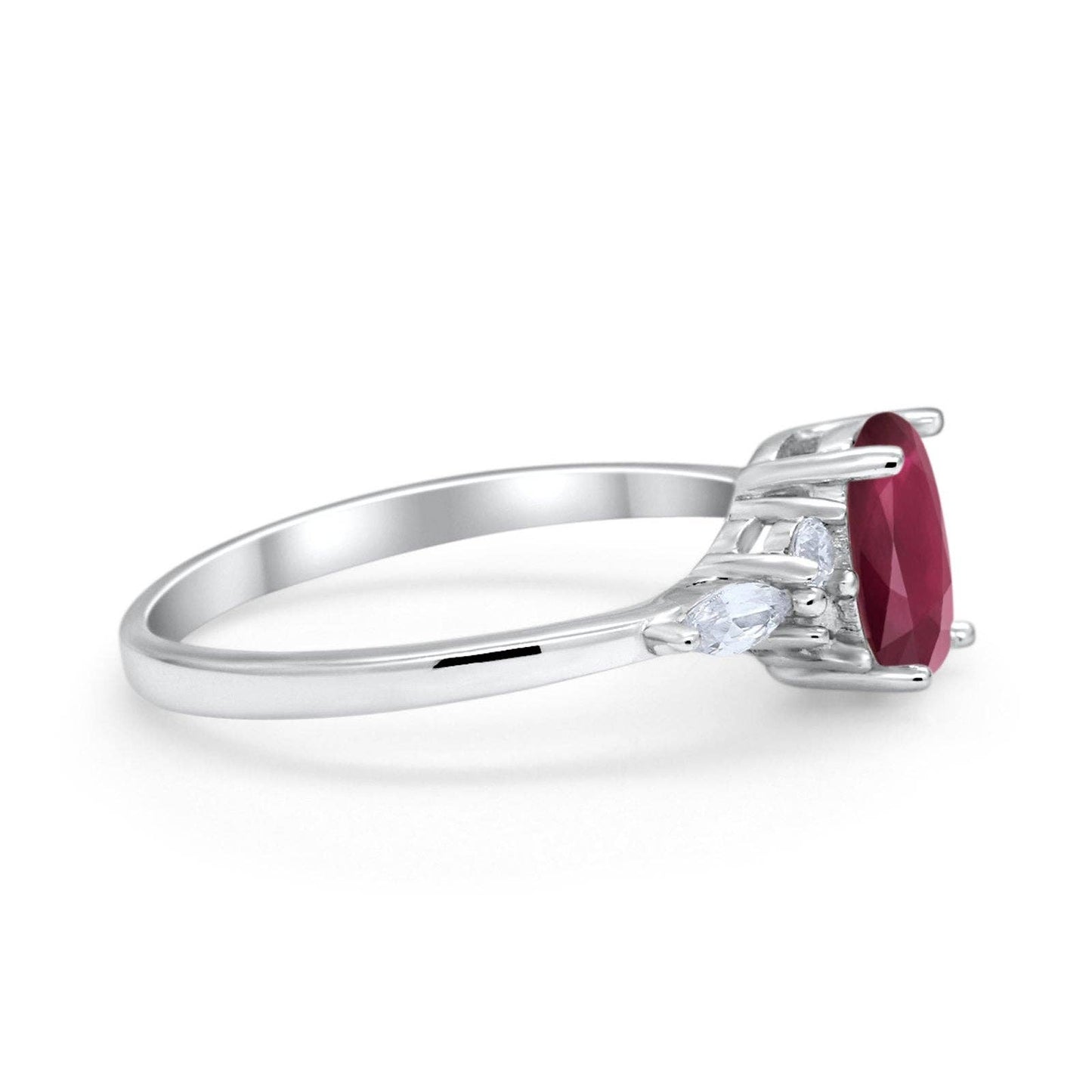 Art Deco Oval Marquise Simulated Ruby CZ Ring - The Country Rabbit Gifts & Décor