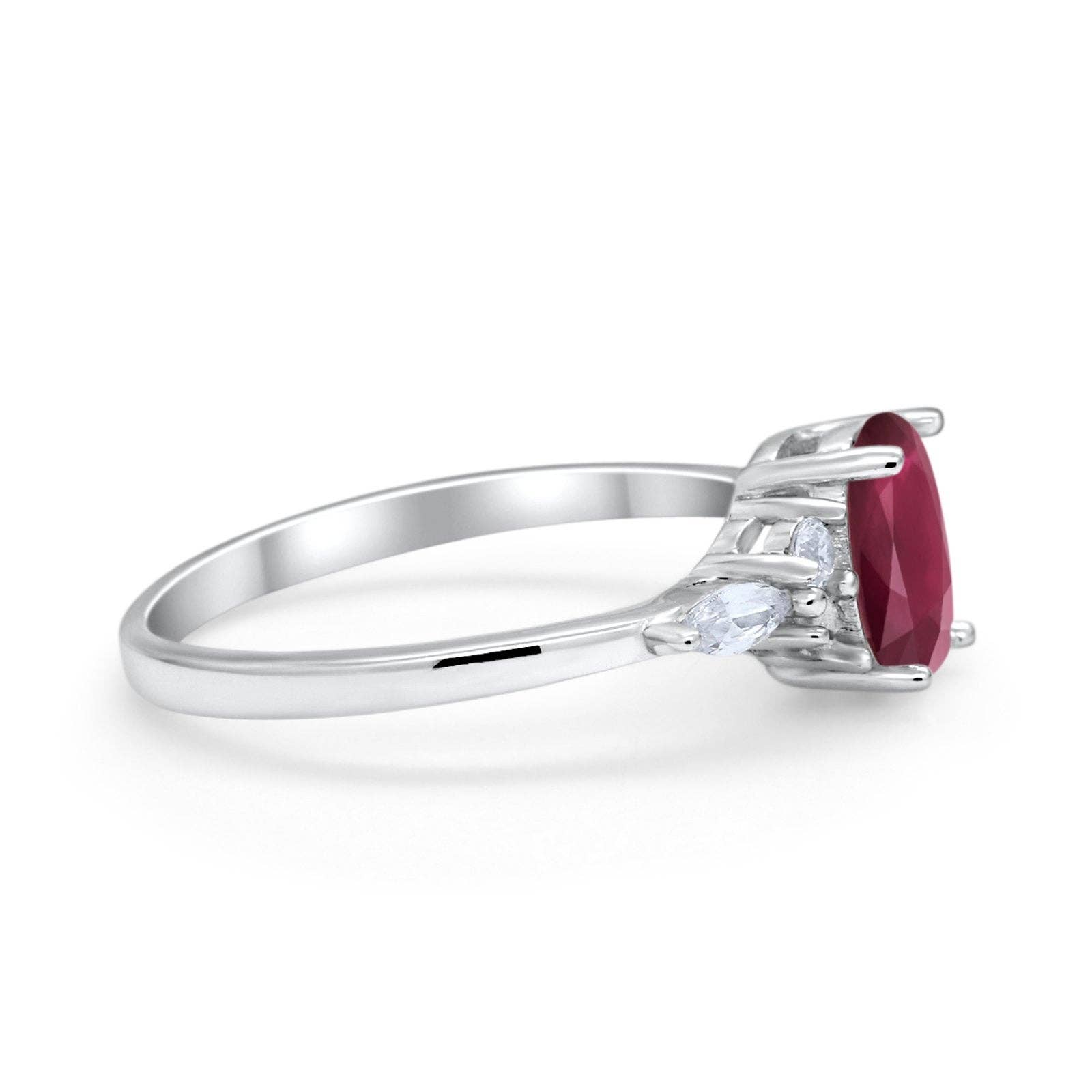 Art Deco Oval Marquise Simulated Ruby CZ Ring - The Country Rabbit Gifts & Décor