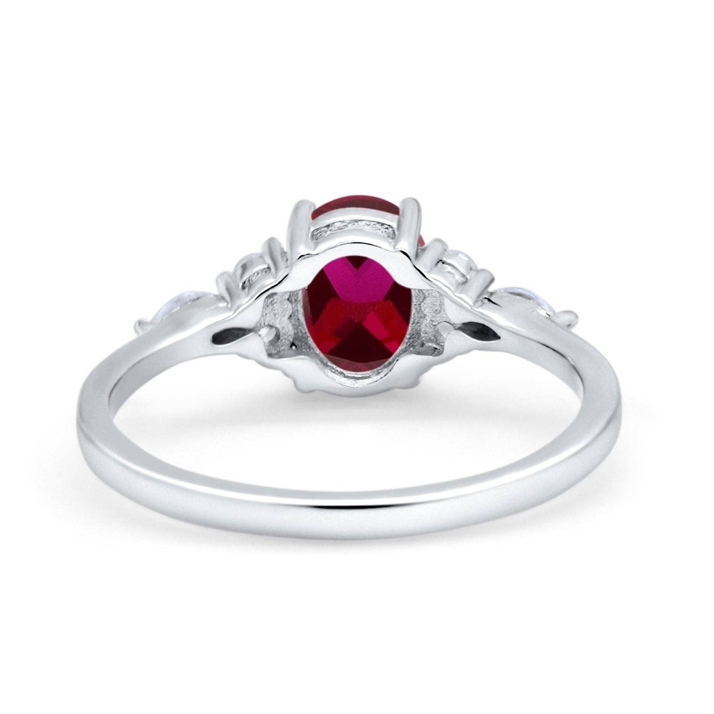 Art Deco Oval Marquise Simulated Ruby CZ Ring - The Country Rabbit Gifts & Décor