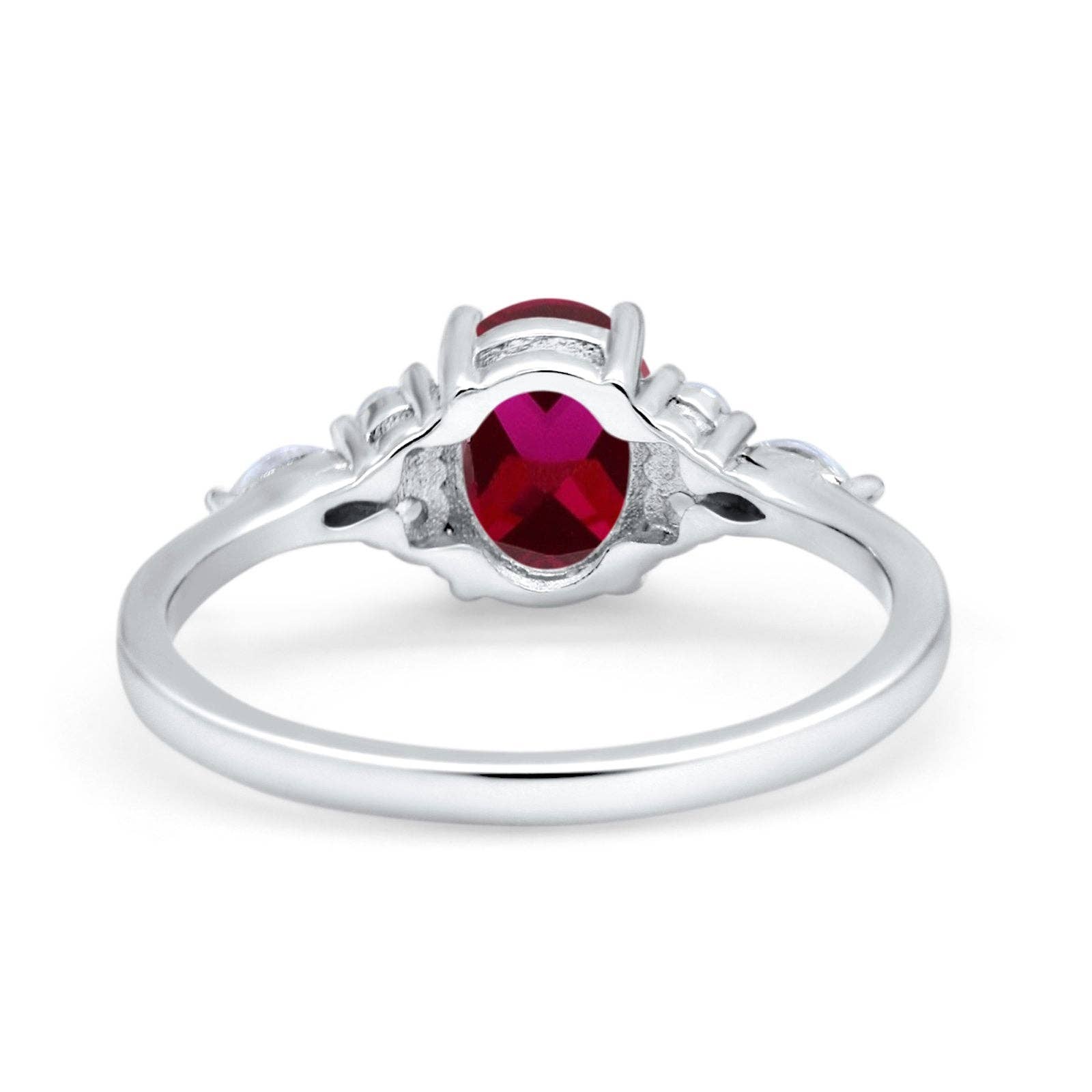 Art Deco Oval Marquise Simulated Ruby CZ Ring - The Country Rabbit Gifts & Décor
