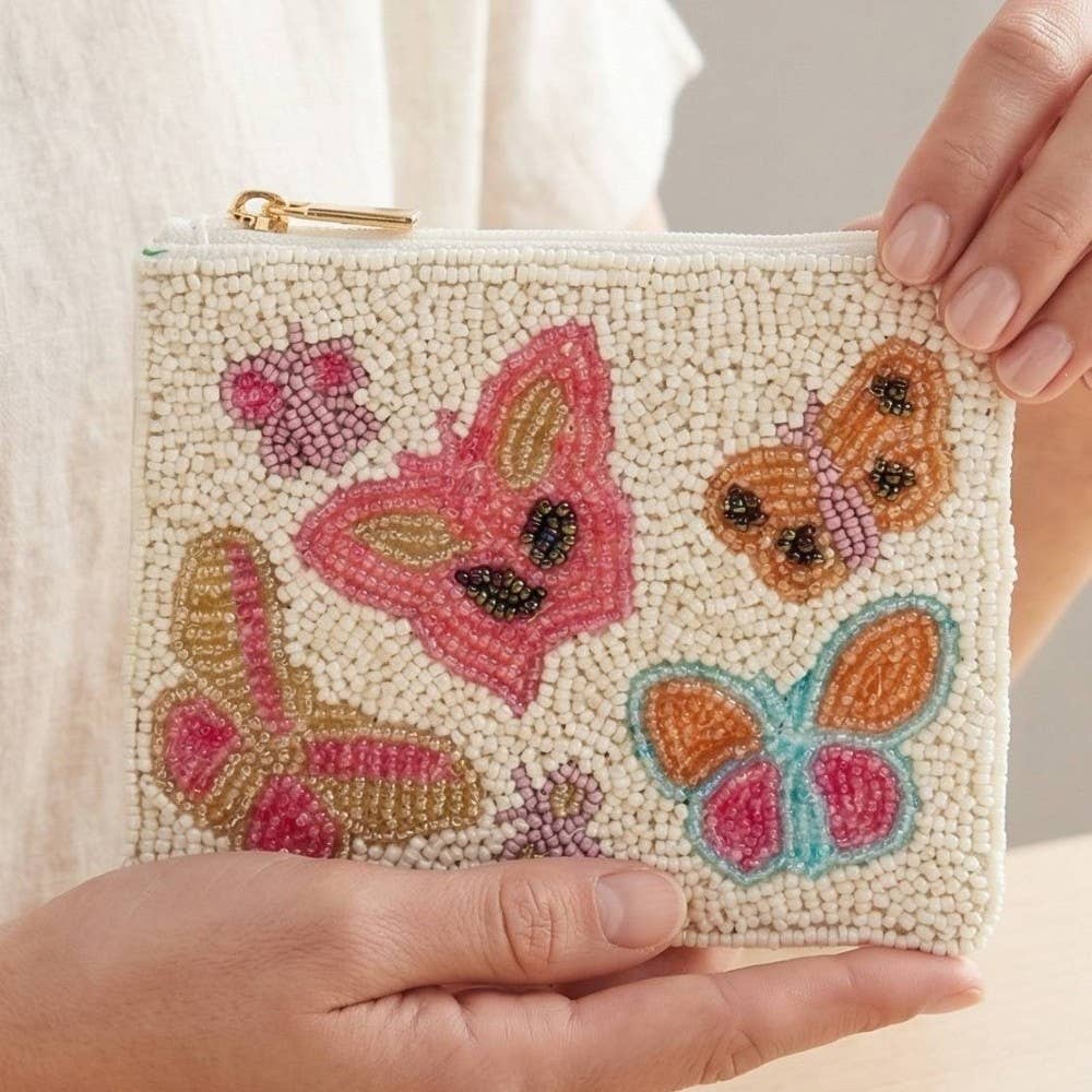 Assorted Butterfly Beaded Coin Purse - The Country Rabbit Gifts & Décor