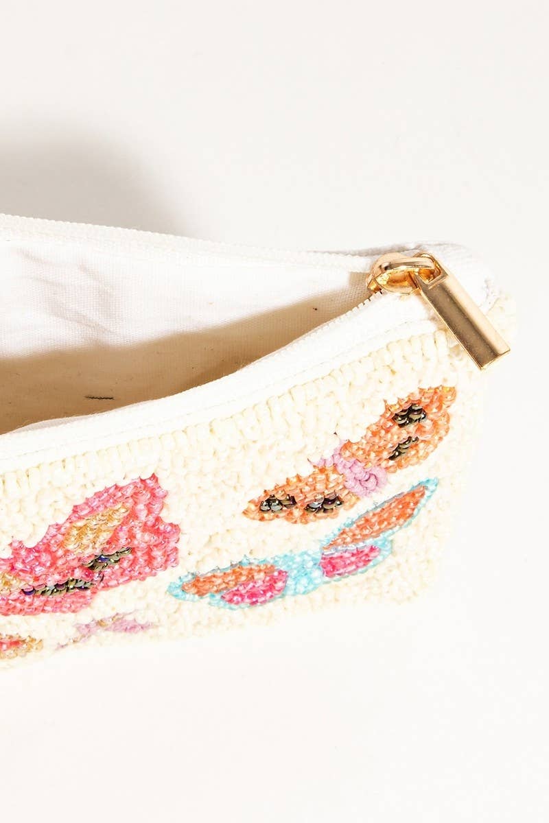 Assorted Butterfly Beaded Coin Purse
