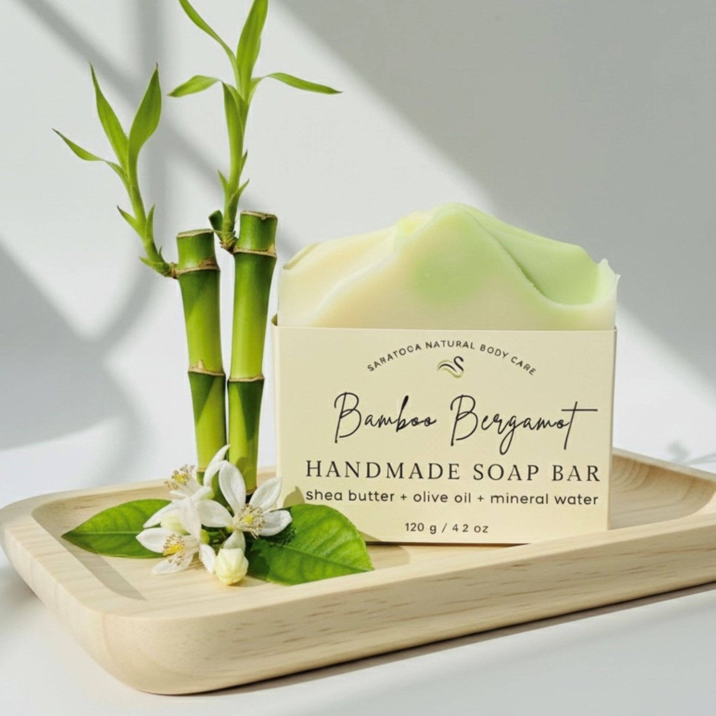 Bamboo Bergamot Handmade Soap Bar VEGAN COLD PROCESS - The Country Rabbit Gifts & Décor