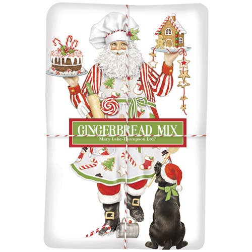Apron Santa Gingerbread Cake Mix and Flour Sack Dish Towel Set