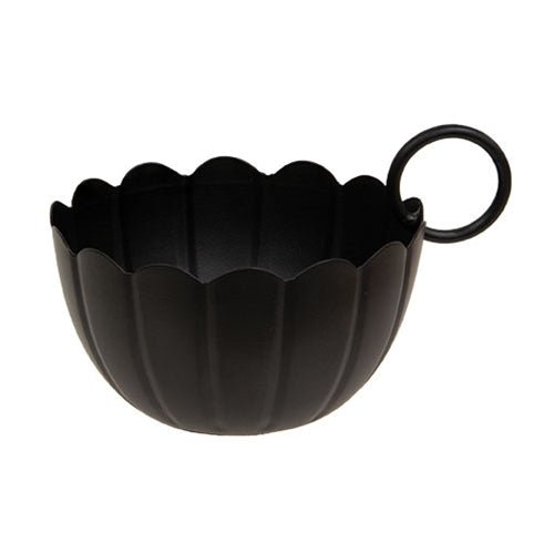 Black Metal Lotus Bowl Taper Holder - The Country Rabbit Gifts & Décor