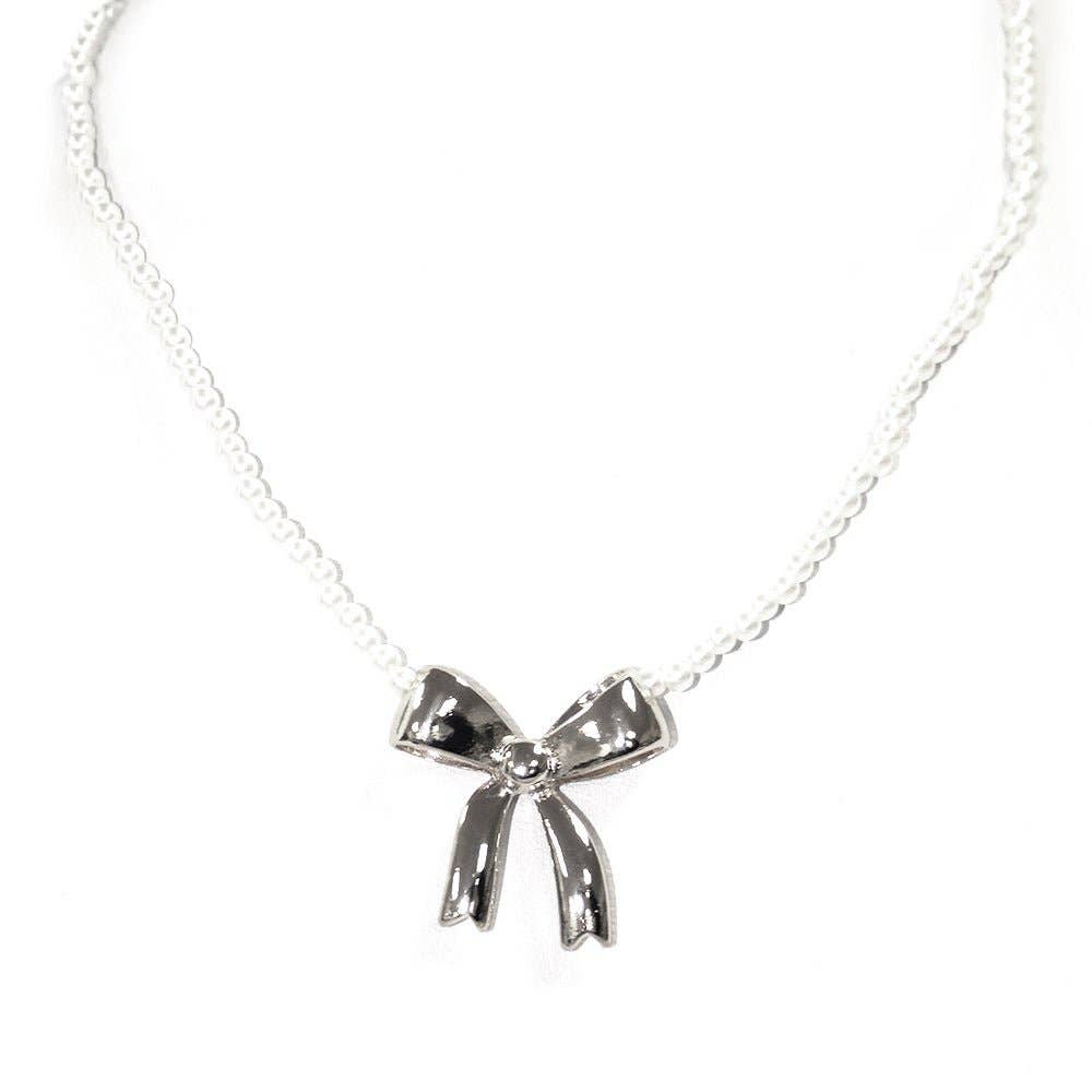 Bow Pearl Strand Necklace - The Country Rabbit Gifts & Décor