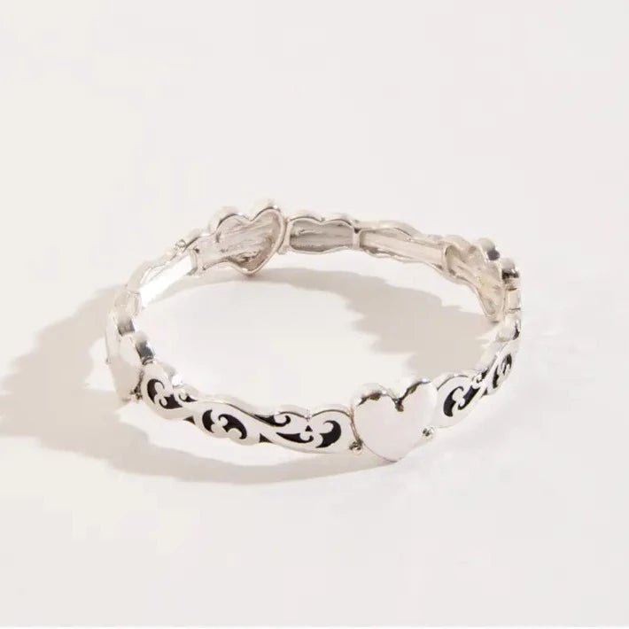 Bracelet - Stretch Heart Design - The Country Rabbit Gifts & Décor