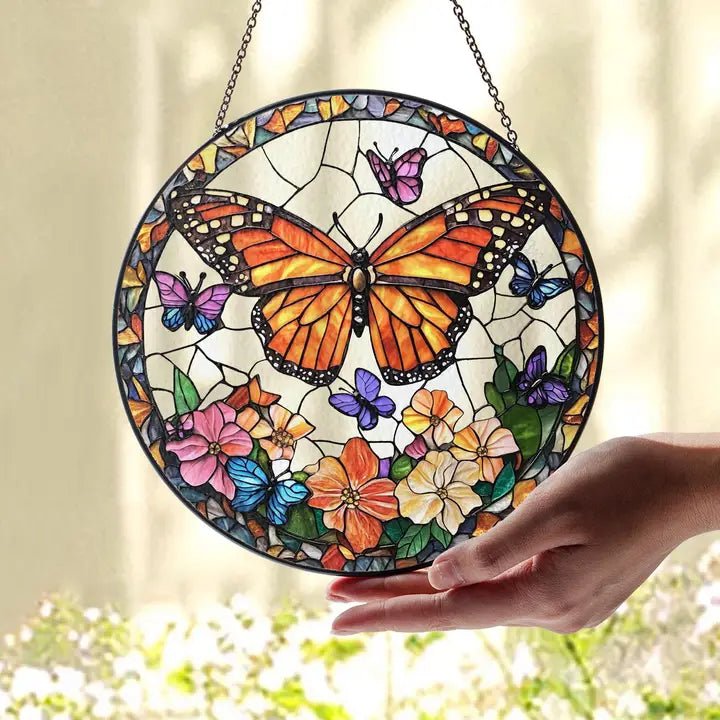 Butterflies Flowers Suncatcher - The Country Rabbit Gifts & Décor