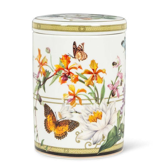 Butterfly Garden Canister - 5.5"H - Bone China - The Country Rabbit Gifts & Décor