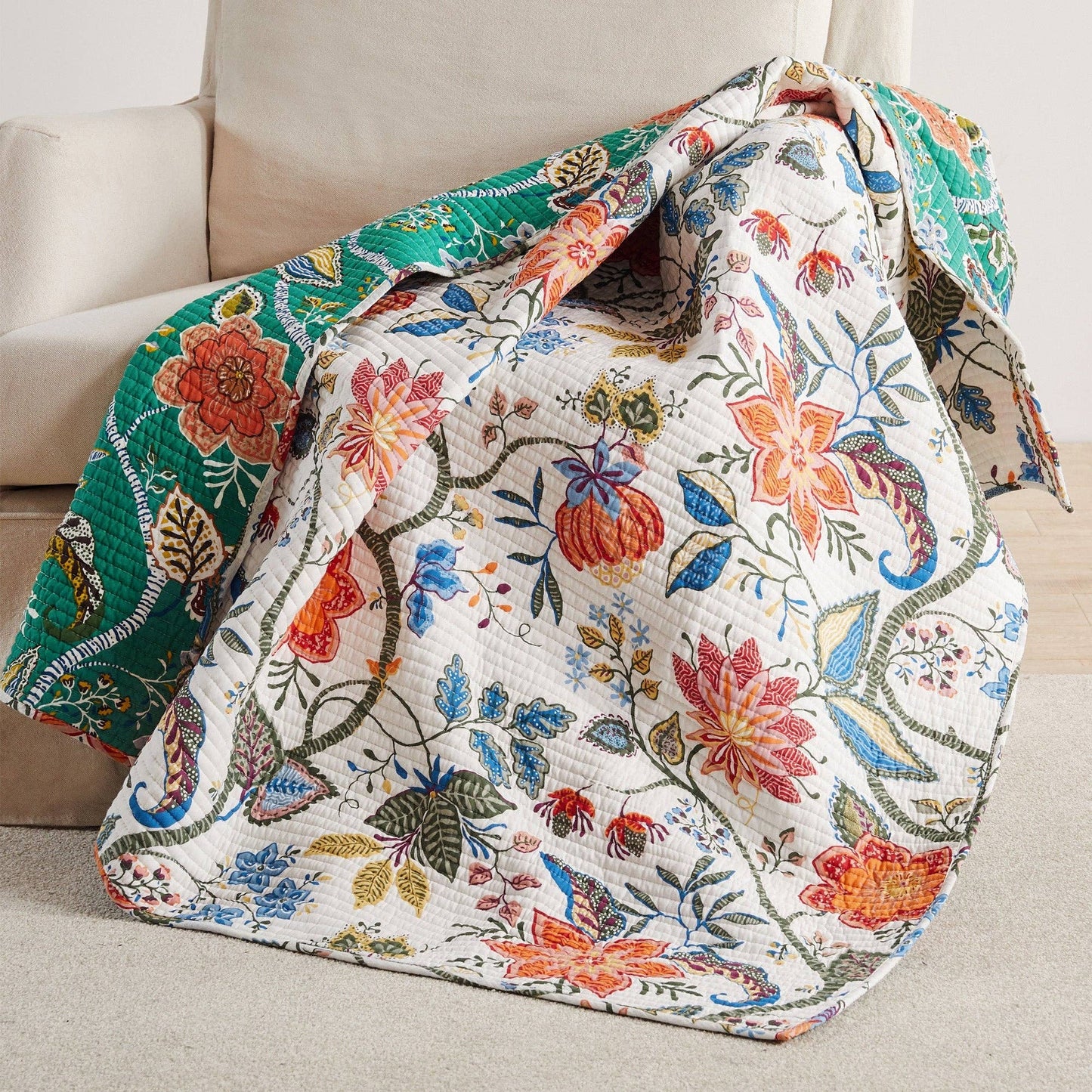 Carmina Quilted Throw Blanket - The Country Rabbit Gifts & Décor