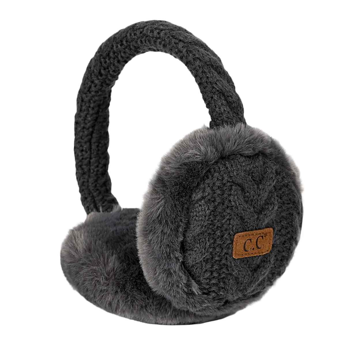 CC Cable Knit Furry Earmuffs - The Country Rabbit Gifts & Décor