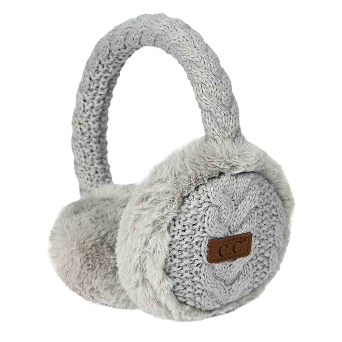 CC Cable Knit Furry Earmuffs - The Country Rabbit Gifts & Décor