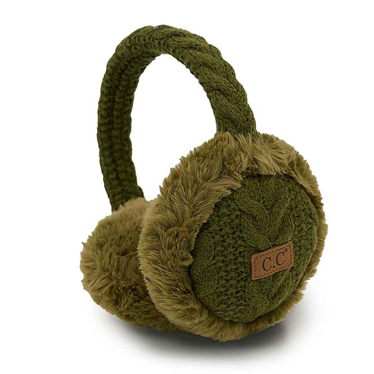 CC Cable Knit Furry Earmuffs - The Country Rabbit Gifts & Décor