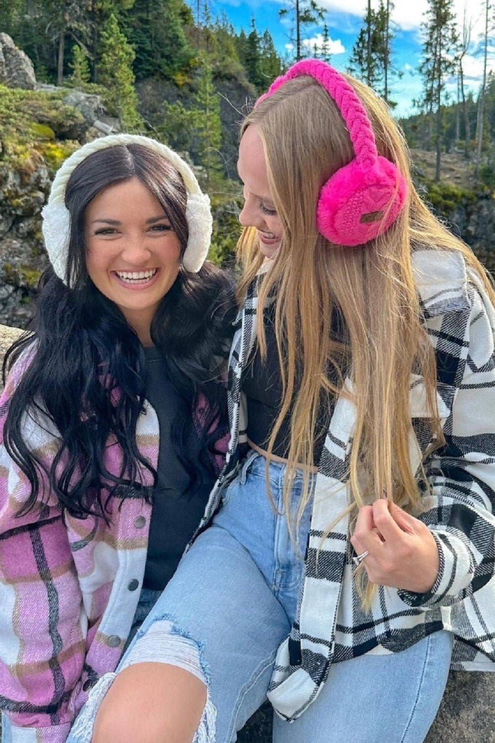 CC Cable Knit Furry Earmuffs - The Country Rabbit Gifts & Décor