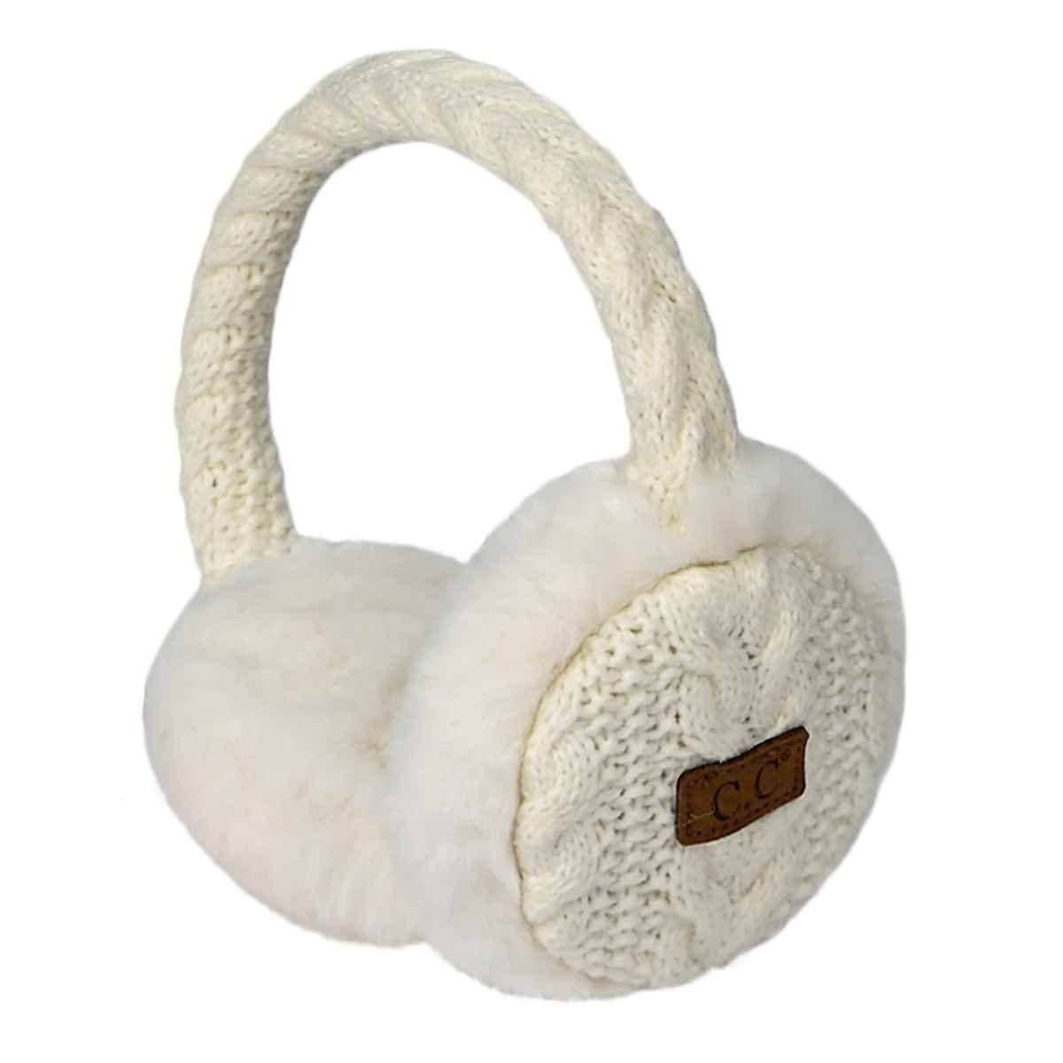 CC Cable Knit Furry Earmuffs - The Country Rabbit Gifts & Décor
