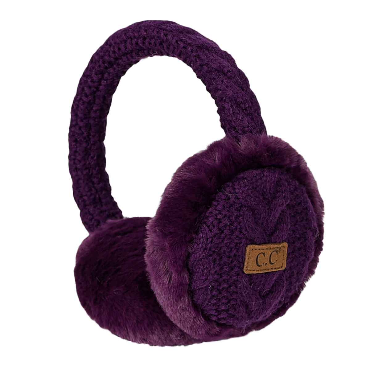CC Cable Knit Furry Earmuffs - The Country Rabbit Gifts & Décor