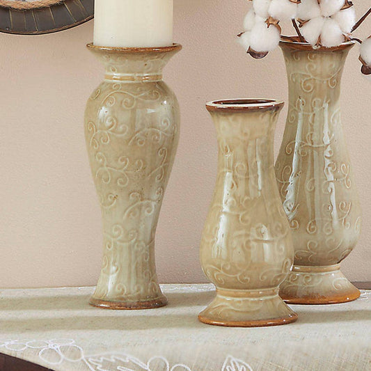 Ceramic Candleholder or Vase Two Piece Set - The Country Rabbit Gifts & Décor