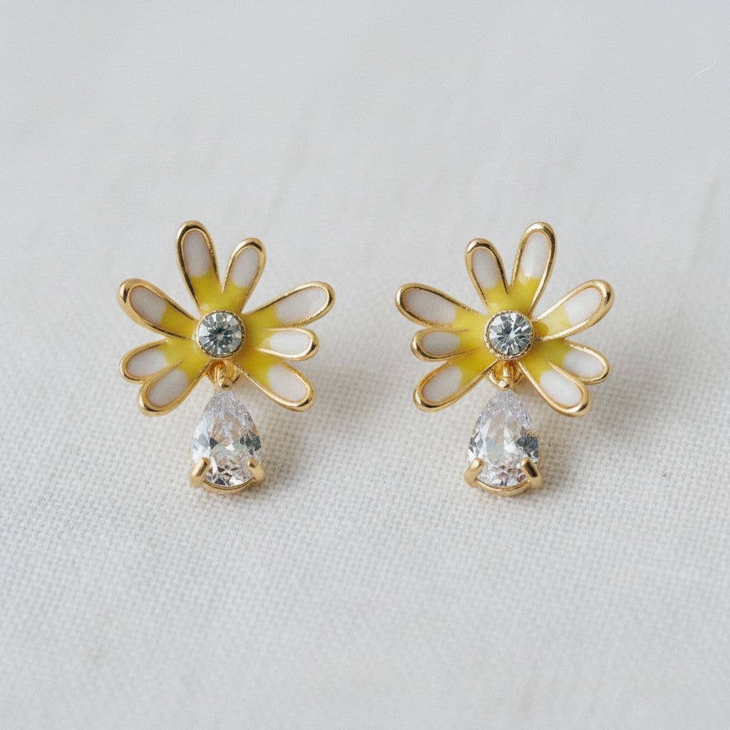 Charming Floral Gemstone Drop Earrings - The Country Rabbit Gifts & Décor