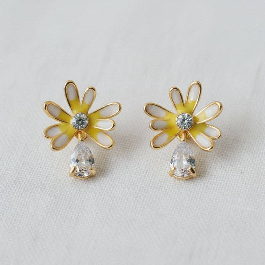 Charming Floral Gemstone Drop Earrings - The Country Rabbit Gifts & Décor