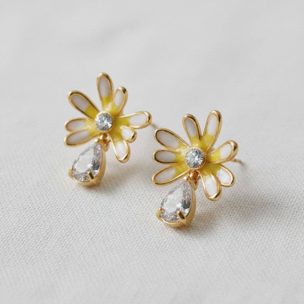 Charming Floral Gemstone Drop Earrings - The Country Rabbit Gifts & Décor