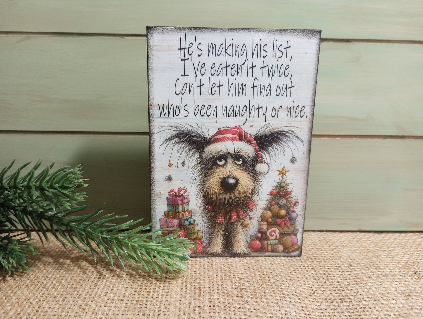 Christmas with Dogs - Making His List - The Country Rabbit Gifts & Décor