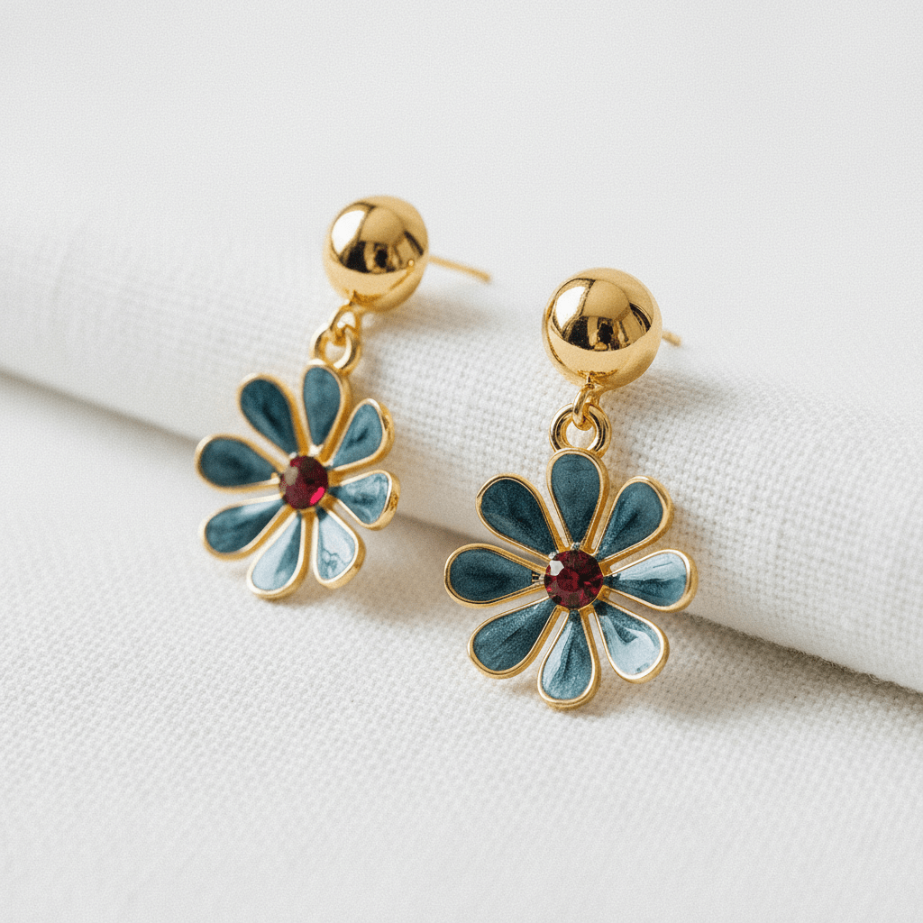 Colorful Painted Daisy Flower Stud Earrings - The Country Rabbit Gifts & Décor