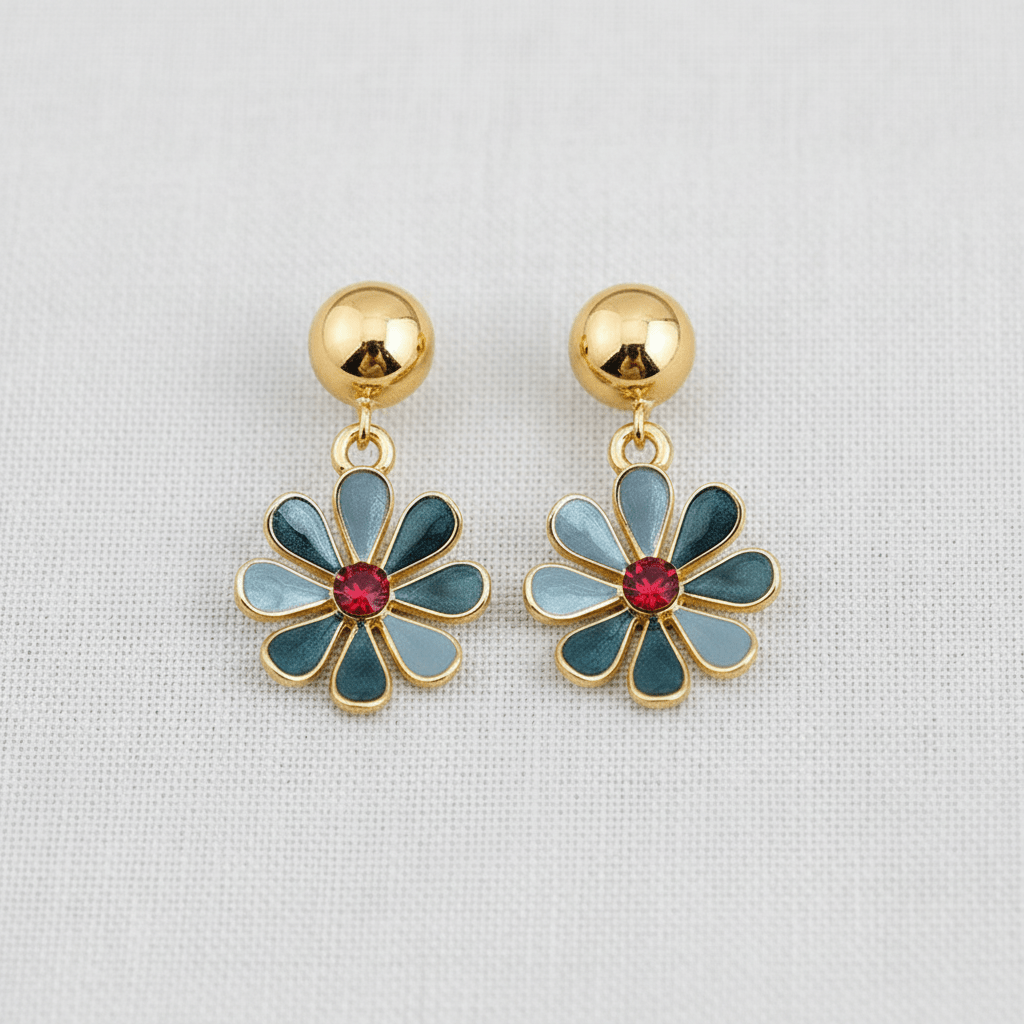 Colorful Painted Daisy Flower Stud Earrings - The Country Rabbit Gifts & Décor