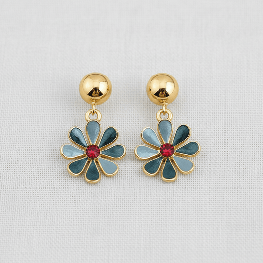 Colorful Painted Daisy Flower Stud Earrings - The Country Rabbit Gifts & Décor