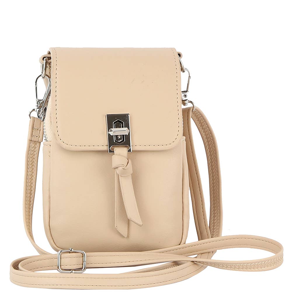 Crossbody Handbag with Twist Lock and Zippered Compartment - The Country Rabbit Gifts & Décor
