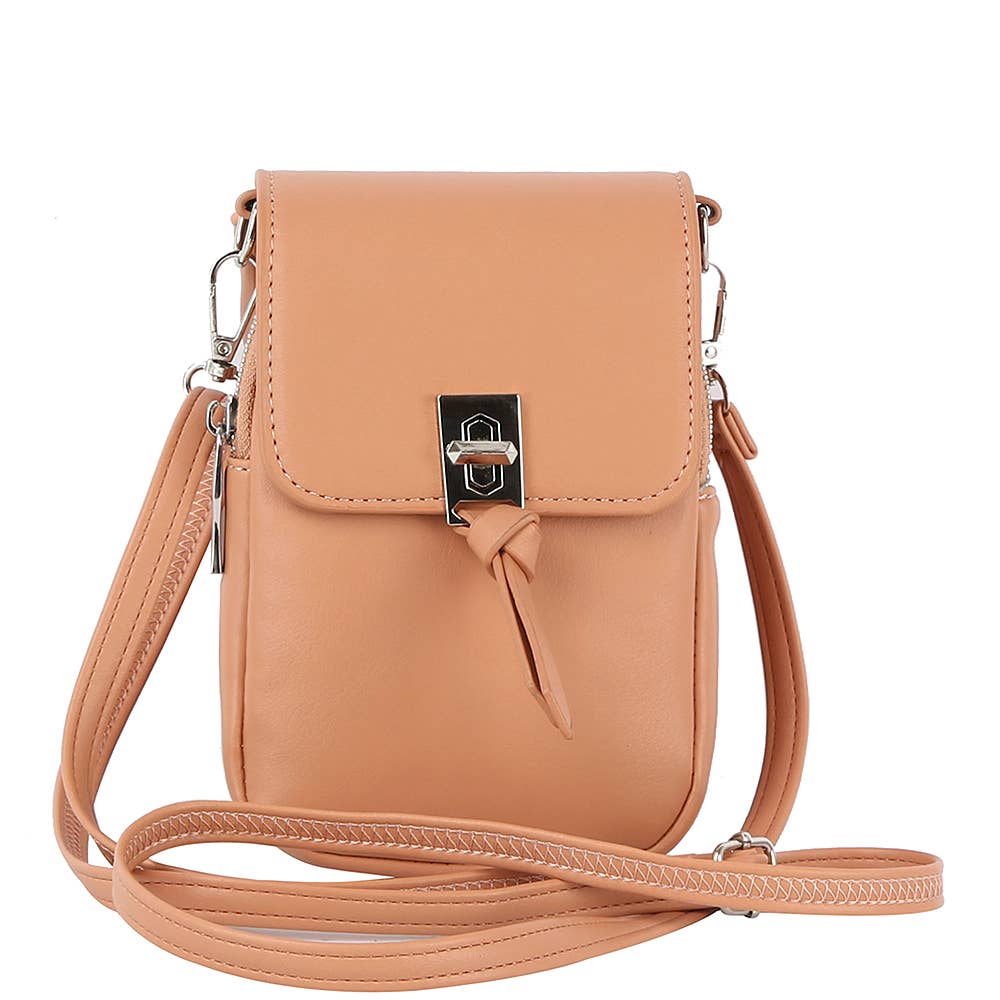 Crossbody Handbag with Twist Lock and Zippered Compartment - The Country Rabbit Gifts & Décor