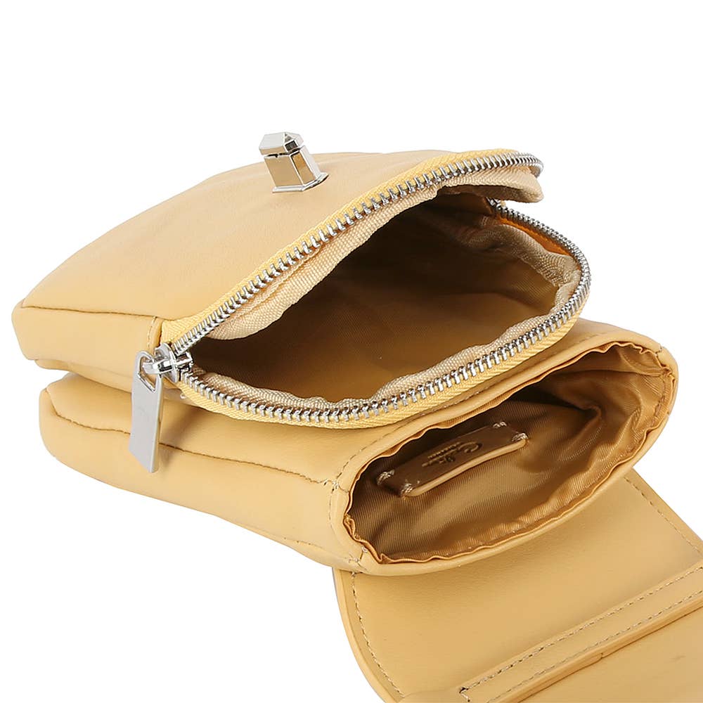 Crossbody Handbag with Twist Lock and Zippered Compartment - The Country Rabbit Gifts & Décor
