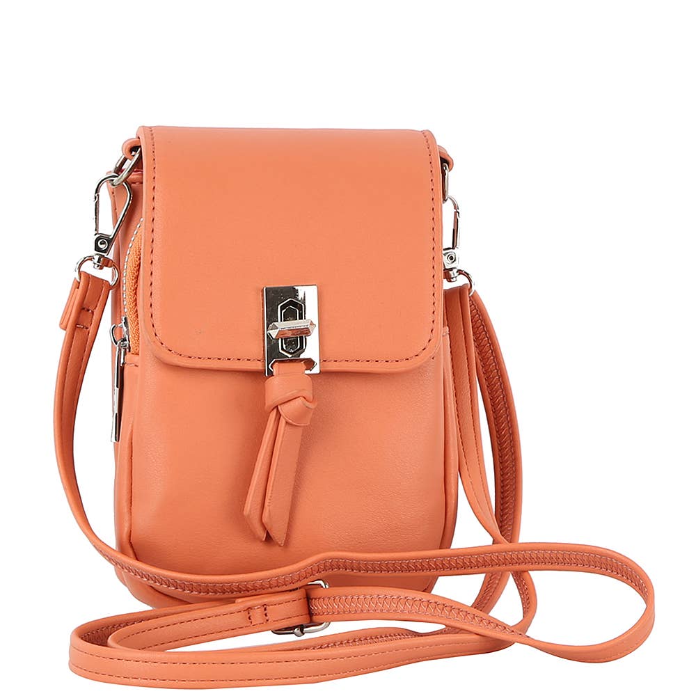 Crossbody Handbag with Twist Lock and Zippered Compartment - The Country Rabbit Gifts & Décor
