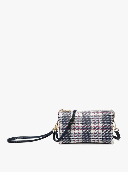 Plaid 3 Compartment Crossbody Bag
