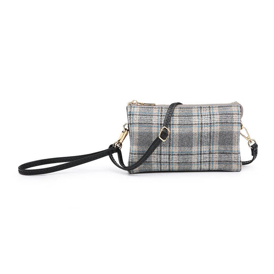 Plaid 3 Compartment Crossbody Bag