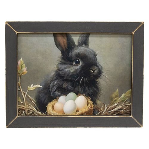 Ebony & Eggs Framed Print - Black Bunny - The Country Rabbit Gifts & Décor