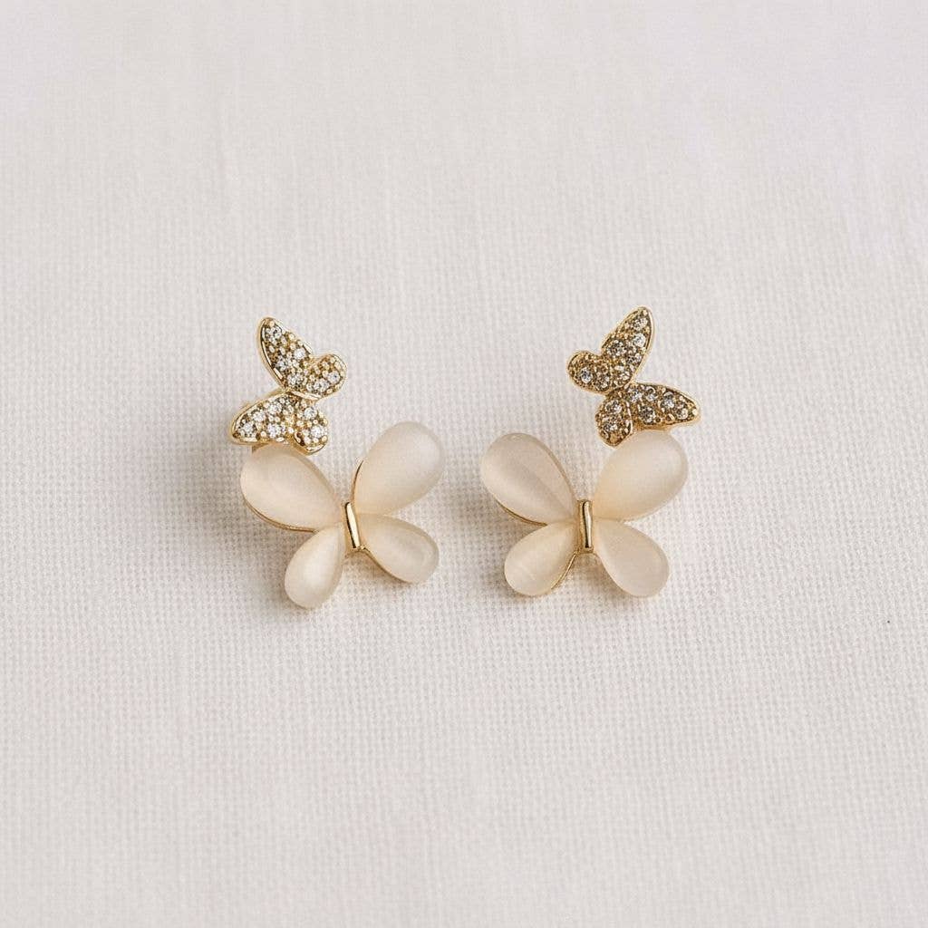 Elegant Butterfly Design Drop Earrings - The Country Rabbit Gifts & Décor