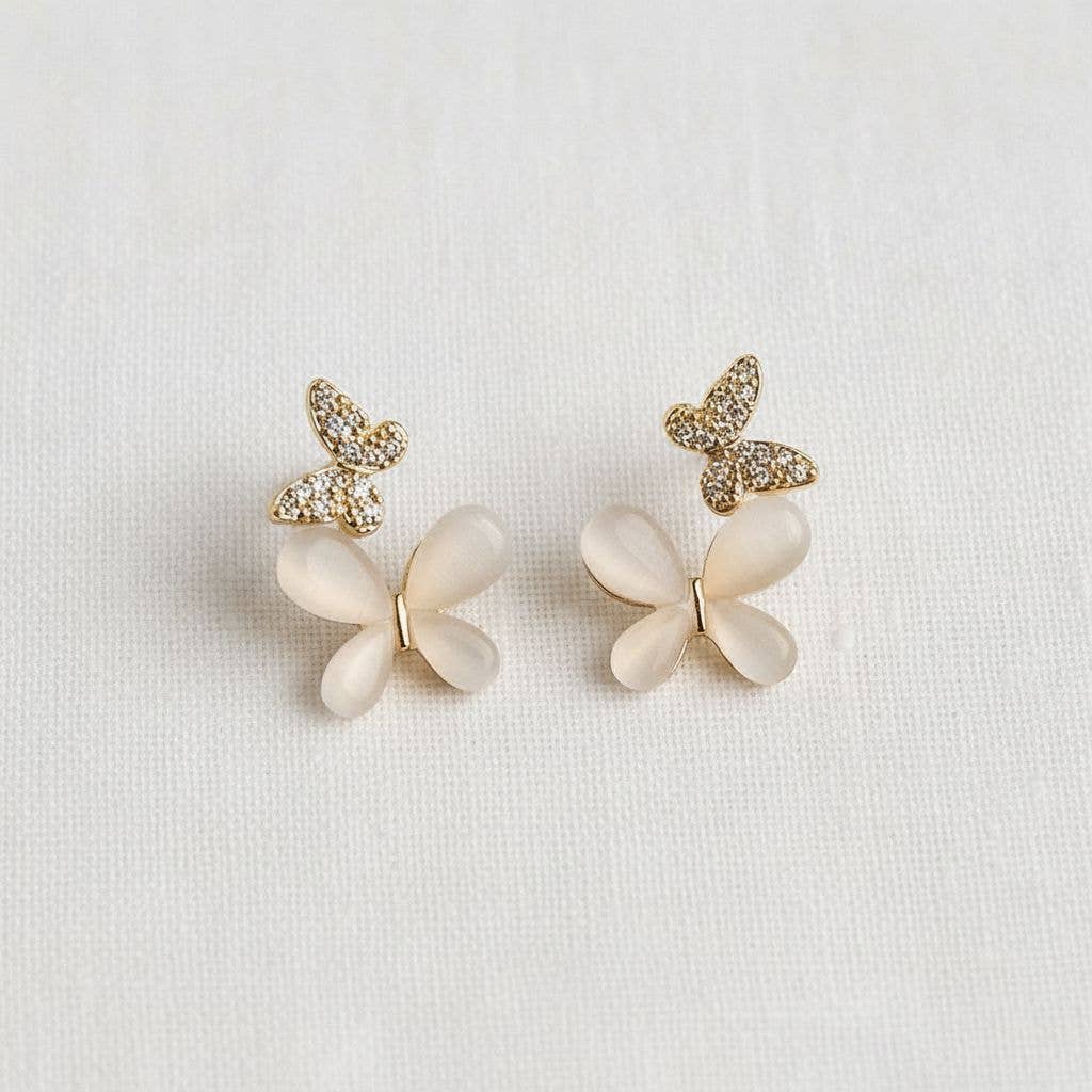 Elegant Butterfly Design Drop Earrings - The Country Rabbit Gifts & Décor