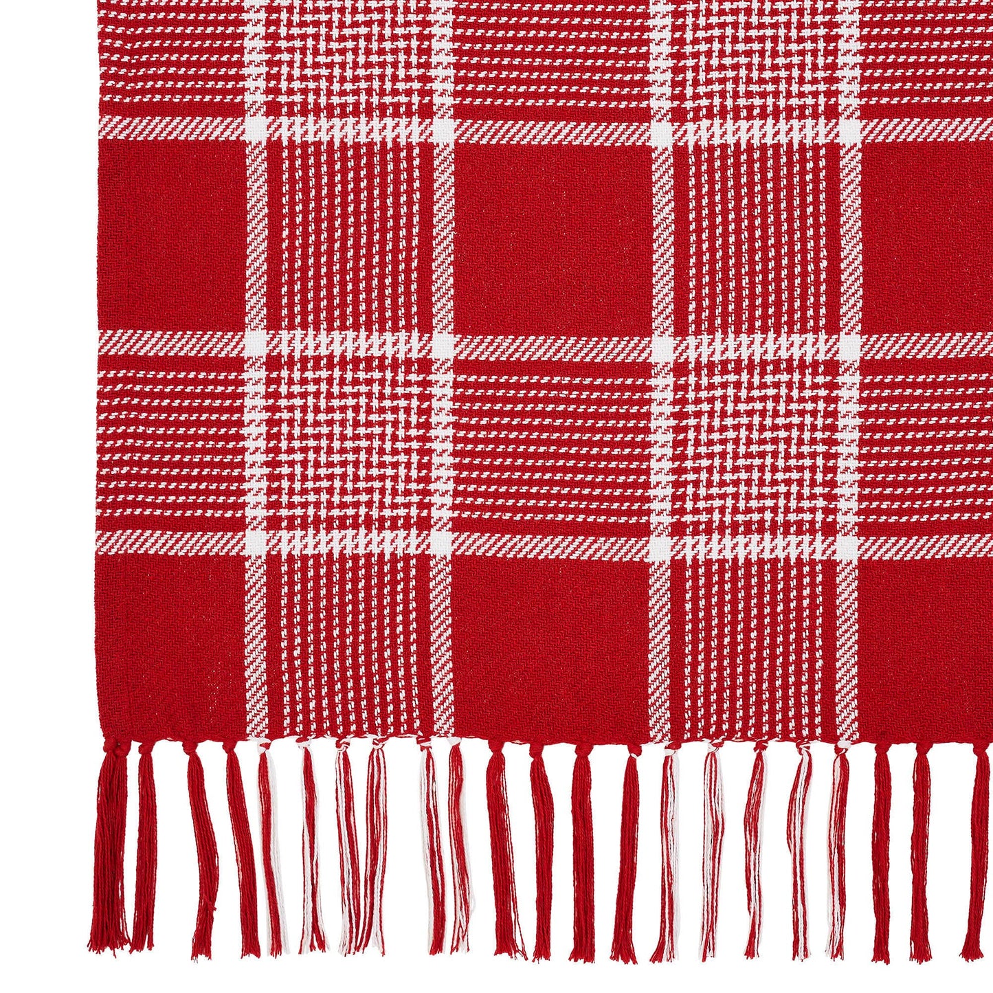 Eston Red White Plaid Woven Throw 50x60 - The Country Rabbit Gifts & Décor