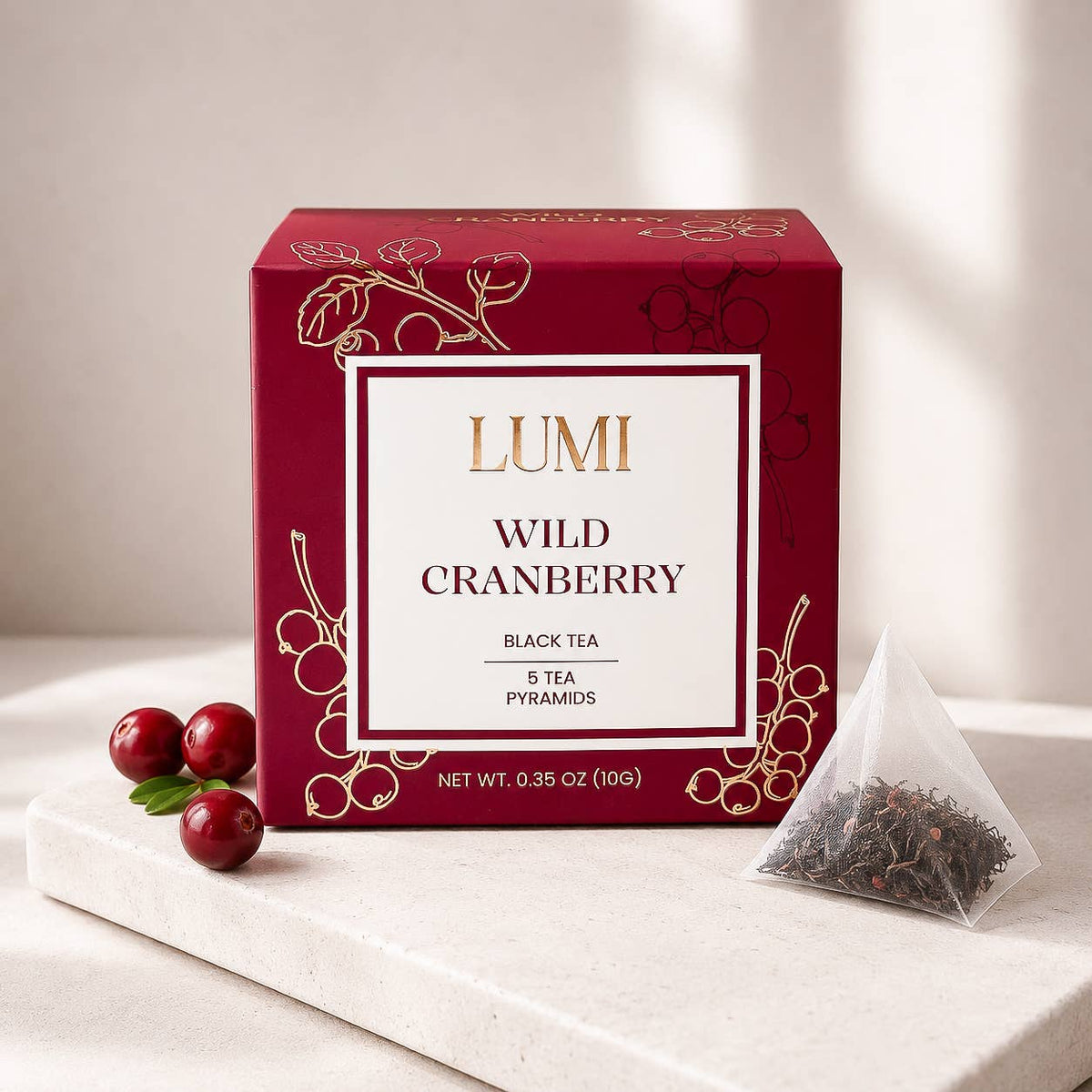 Fall Wild Cranberry Black Tea -  5 Premium Tea Bags