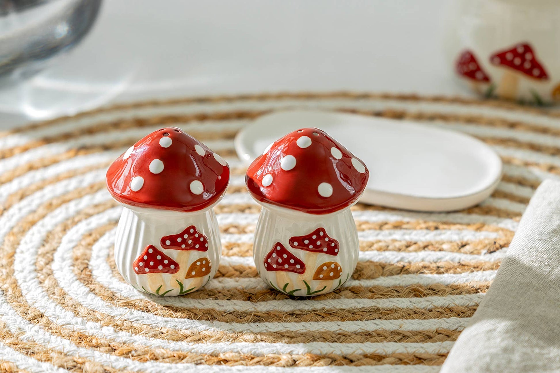 Fairytale Red Mushroom Salt and Pepper Shaker Set - Gift Boxed - The Country Rabbit Gifts & Décor