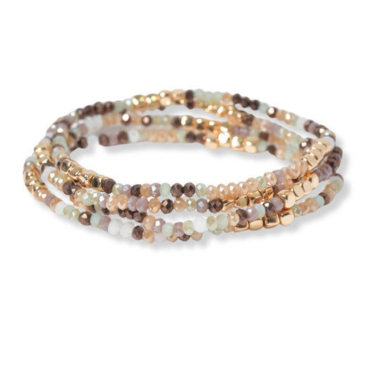 A515  Bracelet | Dainty Multi Layered Beaded Stretch Bracelet