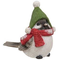 Festive Resin Bird w/Hat Figures - The Country Rabbit Gifts & Décor
