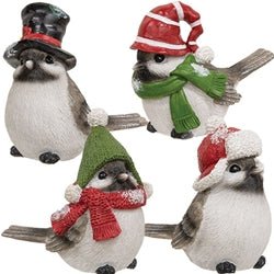 Festive Resin Bird w/Hat Figures - The Country Rabbit Gifts & Décor