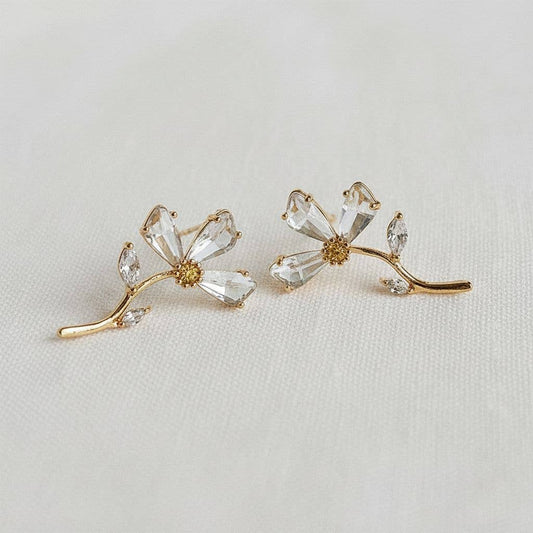 Floral Zircon Stud Earrings - The Country Rabbit Gifts & Décor