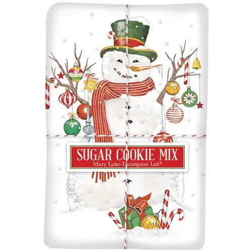 Flour Sack Towels with Cookie Mix Combo Ornament Snowman with Sugar Cookie Mix - The Country Rabbit Gifts & Décor