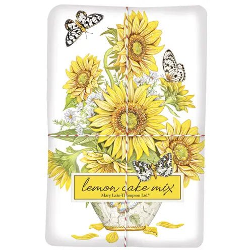 Flour Sack Towels with Cookie Mix Combo Sunflower Vase Flour Sack Towel and Lemon Cake Mix - The Country Rabbit Gifts & Décor