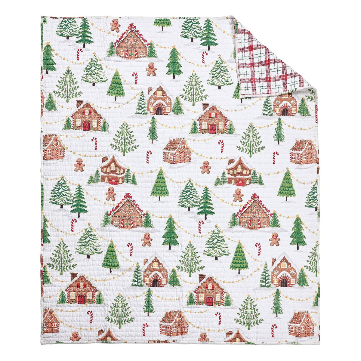Gingerbread Village Quilted Throw - The Country Rabbit Gifts & Décor